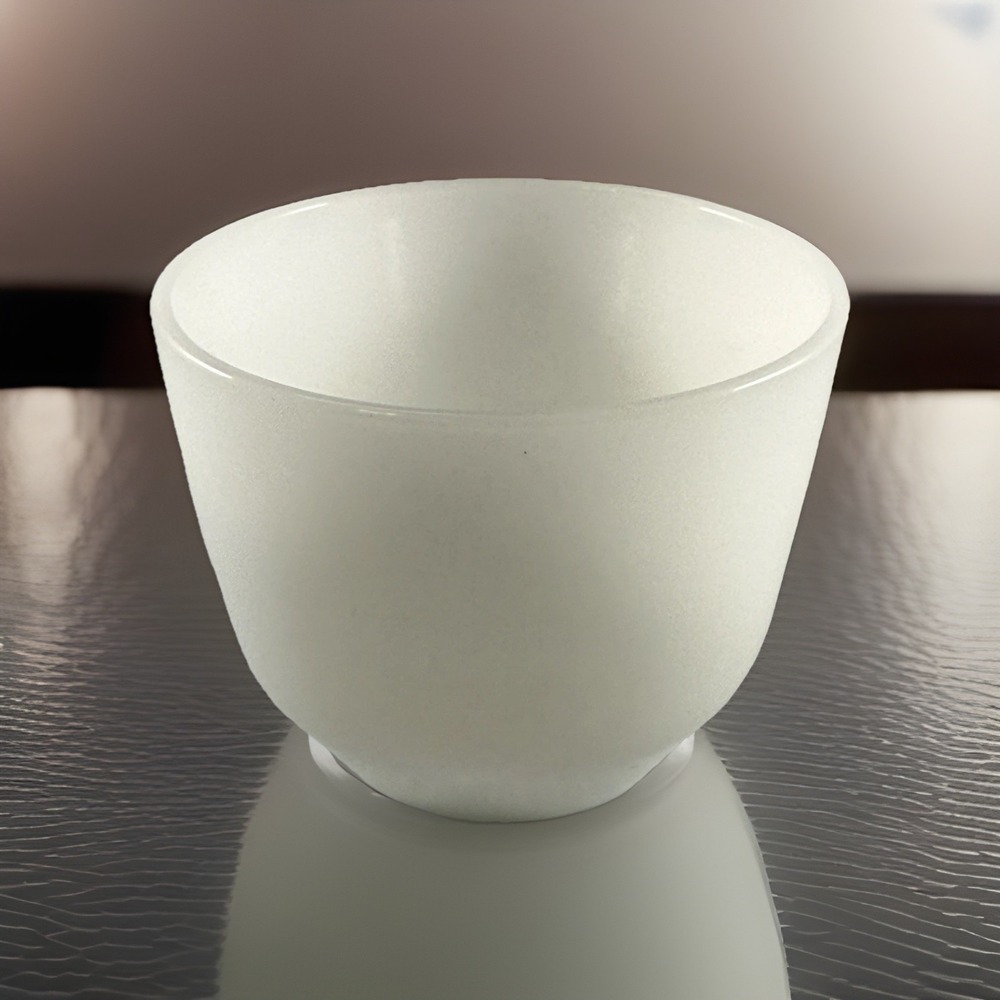 Federal Milk Glass Custard Cup 3.25"X2.5" Vintage F Shield Mark No Chips/Scratch